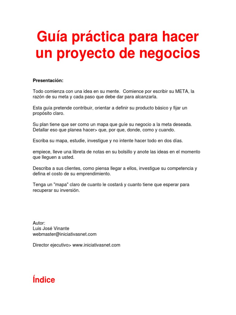 30 - Como Hacer Un Proyecto de Negocios | PDF