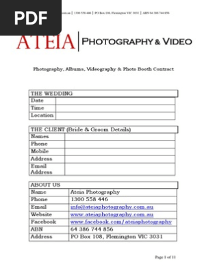 Wedding Contract - Ateia Photography & Video