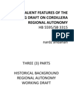 Salient Features of Cordillera Autonomy Draft