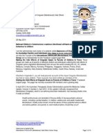 Submission to the Commissioner for Children - Self Harm & Suicidal Behaviour in Children - Singulair (Montelukast) Neuropsychiatric Side Effects.