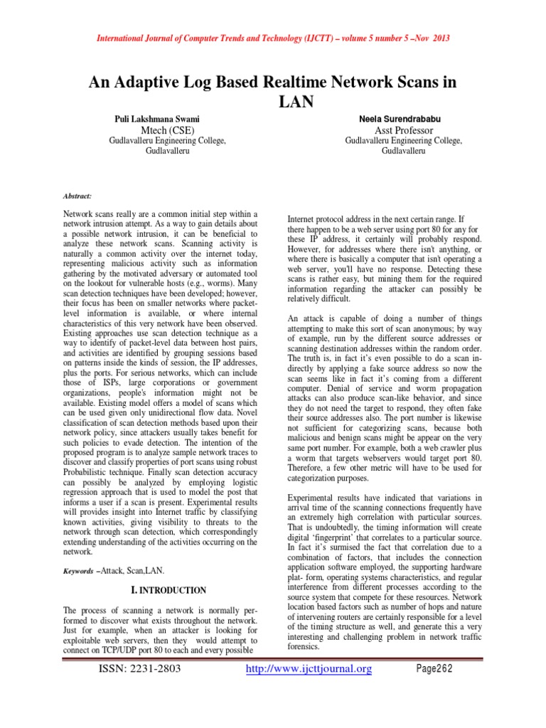 Adaptive Log-Based Network Scans | PDF | Transmission Control Protocol ...