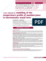 The Numeric Modelling of The Temperature Profile of Moulded Piece in Thermostatic Mould Form