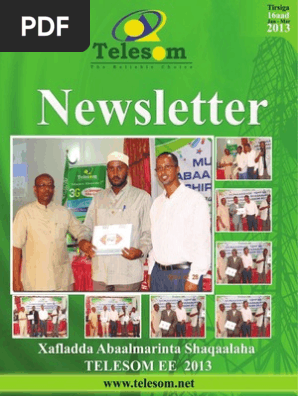 Telesom NewsLetter Issue 16 Mar 2013