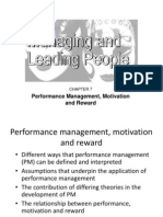 Performance Management, Motivation and Reward