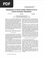 Initialization of Wind Turbine Dynamic Model