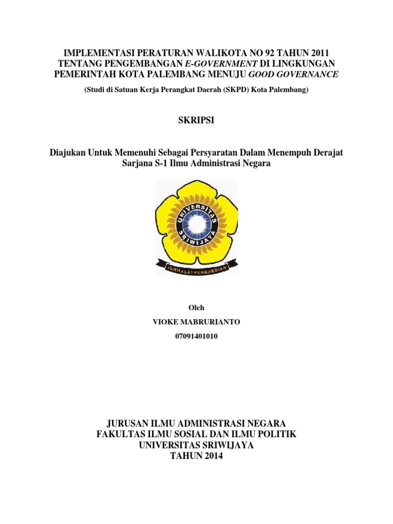 Skripsi E Government Kota Palembang