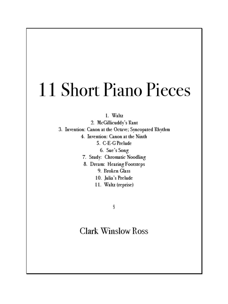 11 Short Classical Piano Pieces PDF