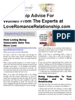 Relationship Advice For Women From The Experts at LoveRomanceRelationship.com