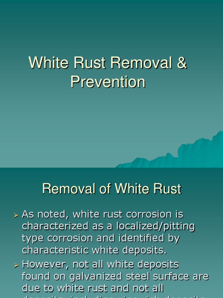 White Rust Removal and Prevention PDF Rust Corrosion