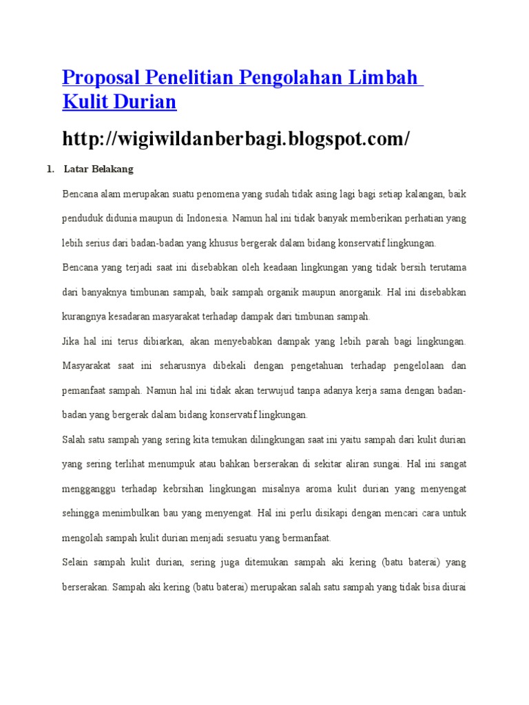 Pemanfaatan Limbah Kulit Durian | PDF | Sains & Matematika