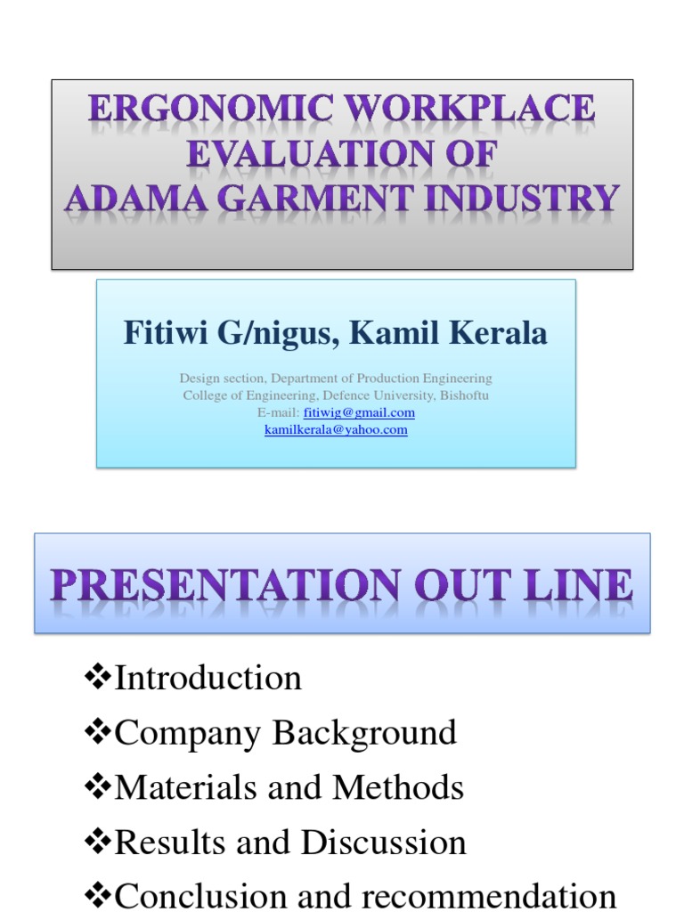 Ergonomic Workplace Evaluation of PDF Human Factors And Ergonomics