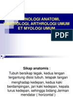 Terminologi Anatomi, Kinesiologi, Arthrologi Umum Et
