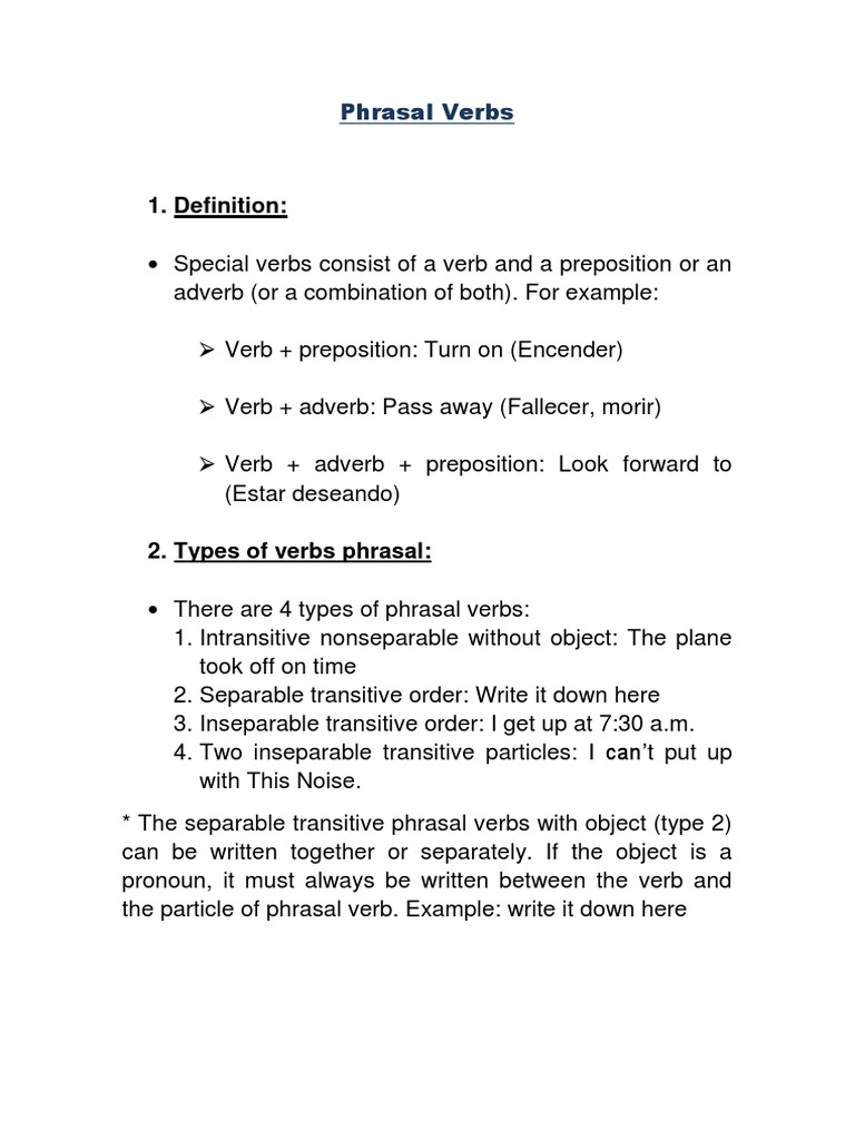 Understanding Phrasal Verbs Explained | PDF