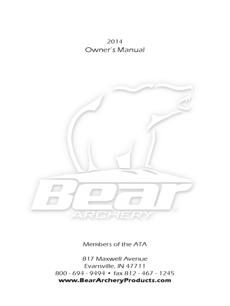 2014 Bear Adult Bow Manual | PDF | Arrow | Bow And Arrow