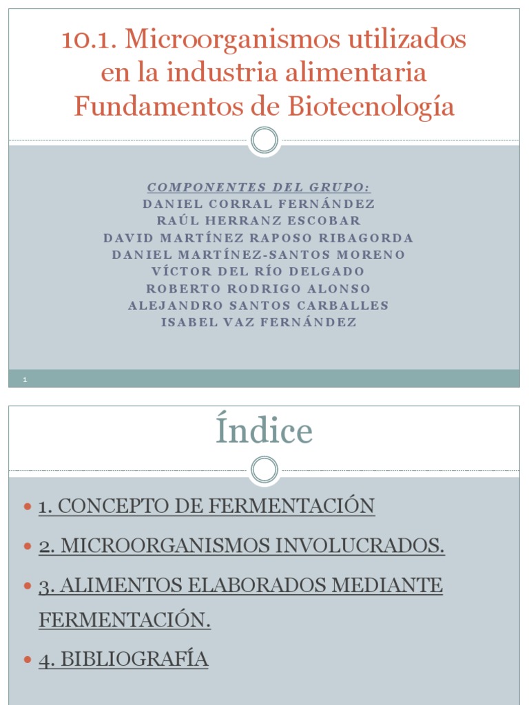 10.1. Microorganismos en La Industria Alimentaria | PDF | Levadura ...