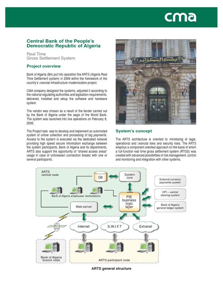 Algeria Real-Time Settlement System Overview | PDF | Banks | Information  Technology