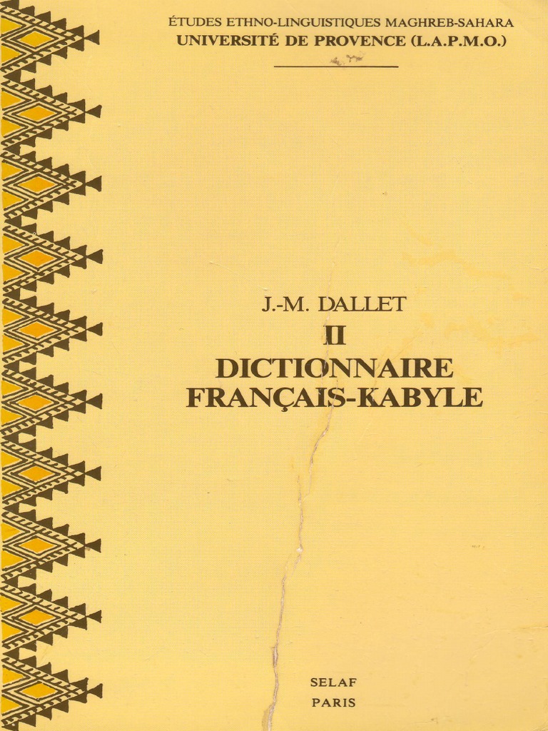 DALLET Dictionnaire Français-Kabyle | PDF | Nombre