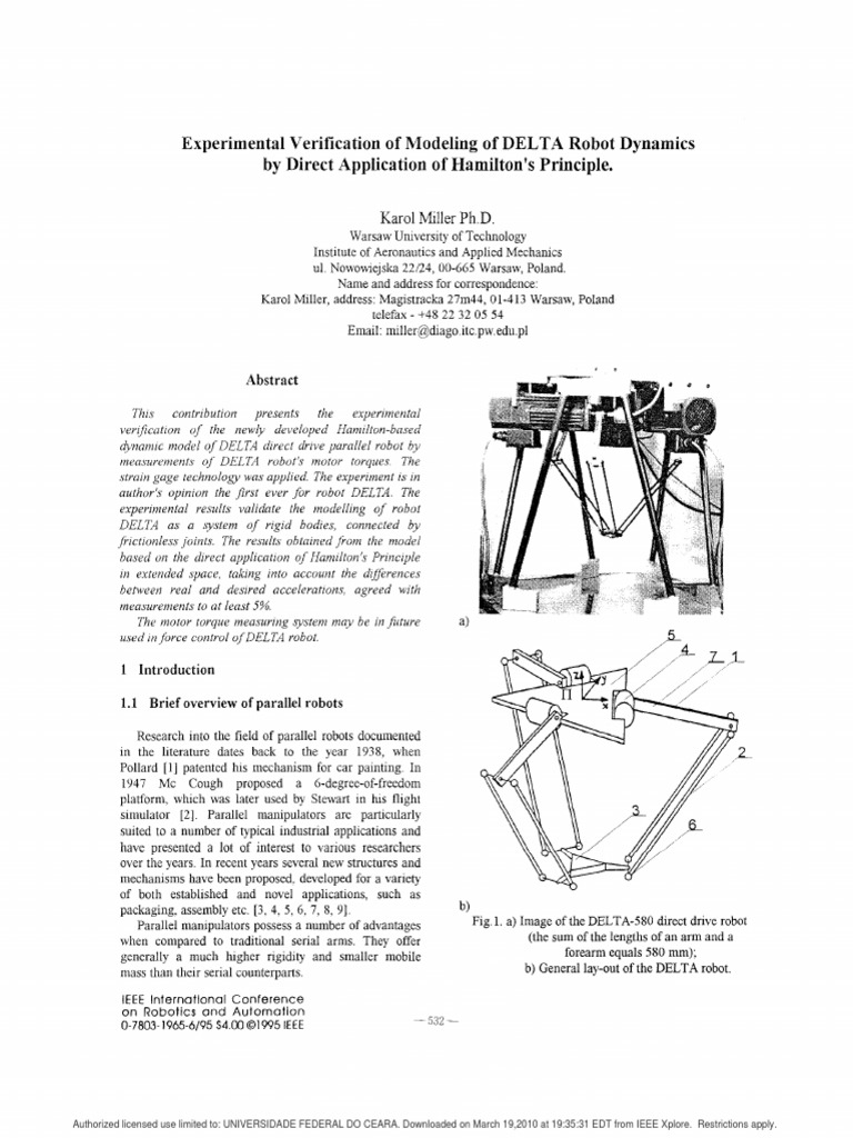 Delta robot kinematics equations image