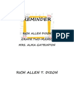 Reminder: Rich Allen Dizon Grade Two-Mango Mrs. Alma Gatbunton