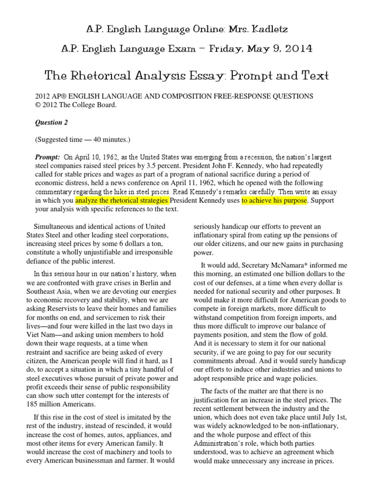 Ap english language rhetorical analysis essay prompts