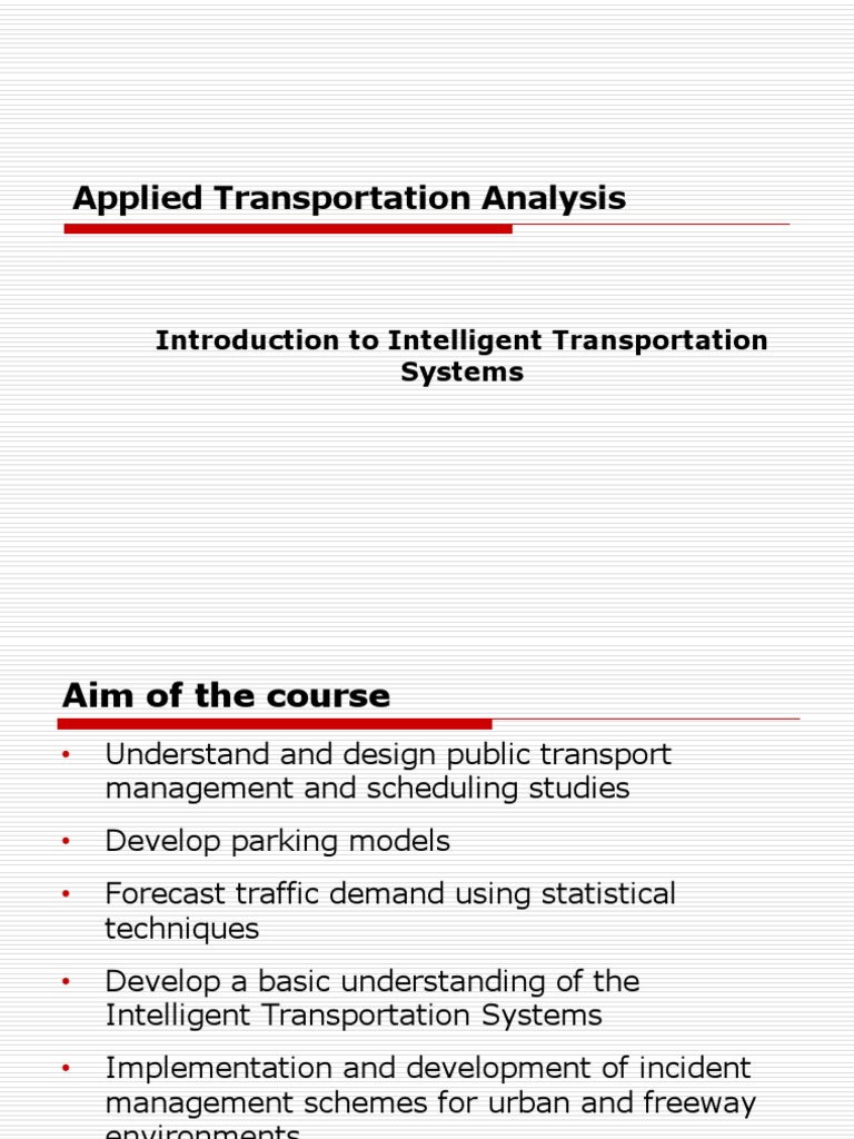 Intelligent Transportation Systems Overview | PDF | Traffic | Transport