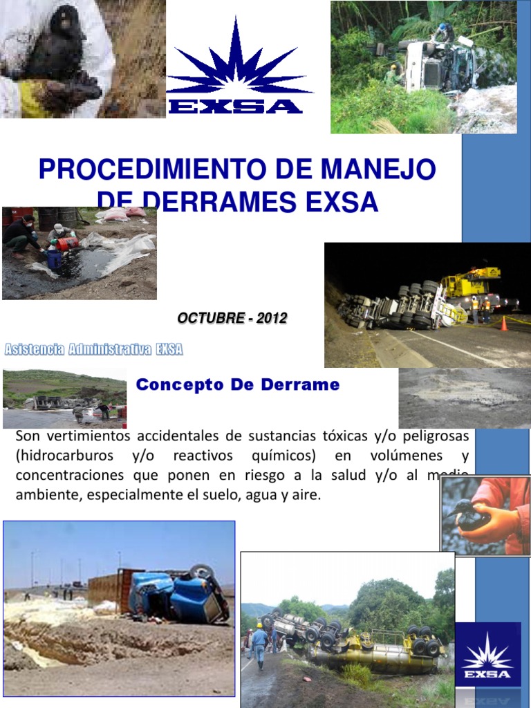 Procedimiento de Manejo de Derrames | PDF | Mercancías peligrosas ...