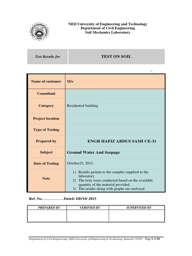 Soil test report for construction pdf image