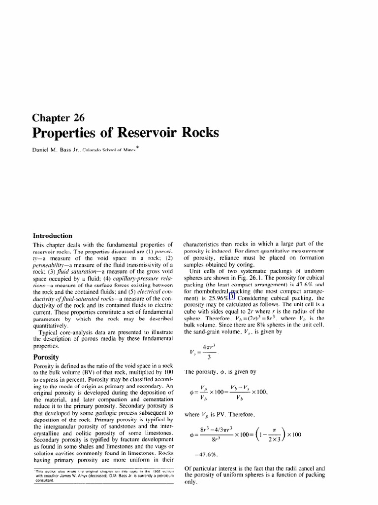 26 Properties of Reservoir Rock | PDF | Porosity | Permeability (Earth ...