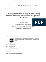 The Improvement of Primary School Quality in India: Successes and Failures of 'Operation Blackboard