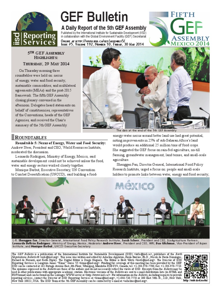 GEF Bulletin: A Daily Report of The 5th GEF Assembly | PDF | Global ...