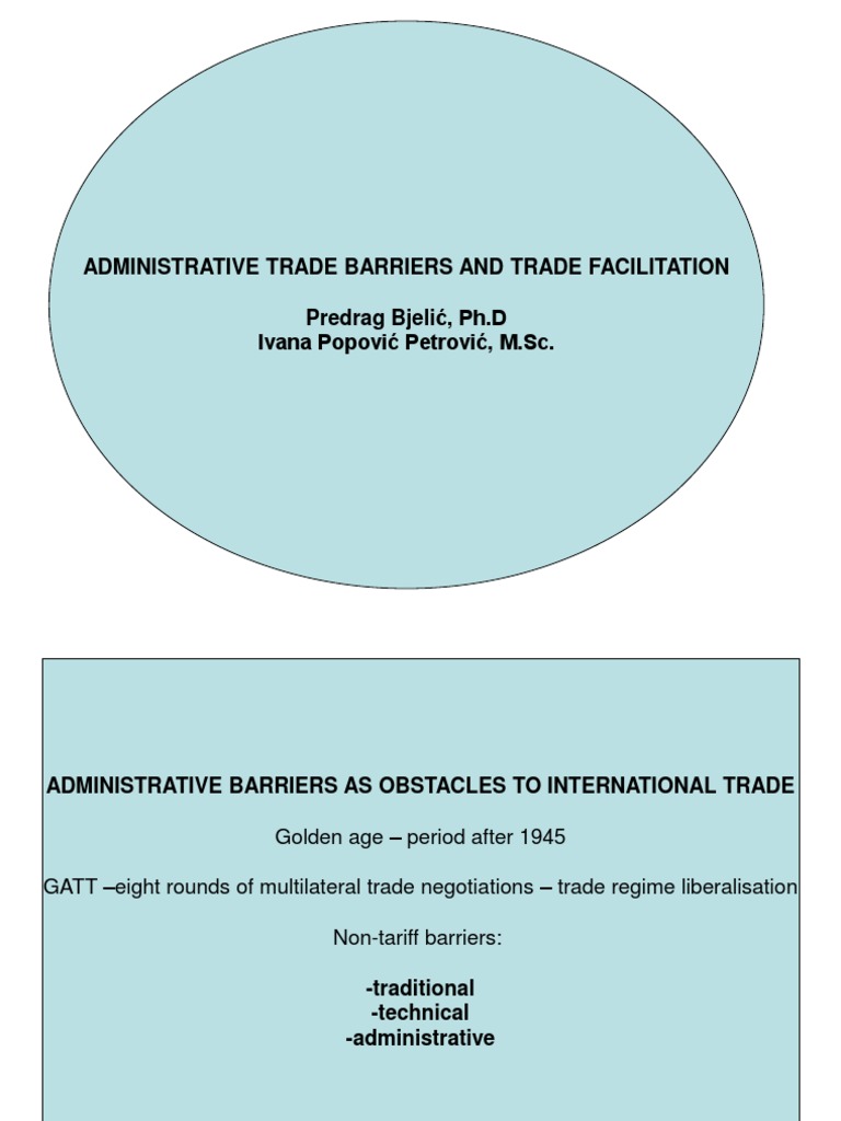 Administrative Barriers to Trade Analysis | PDF | Non Tariff Barriers ...