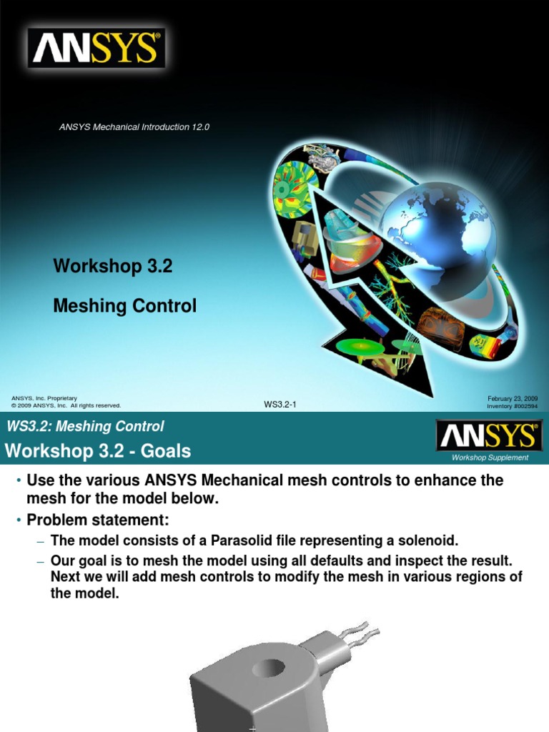 Workshop 3.2 Meshing Control: ANSYS Mechanical Introduction 12.0 | PDF ...