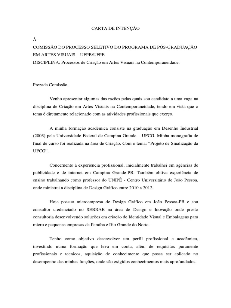Carta de Intenção para Mestrado  Daniel  PDF