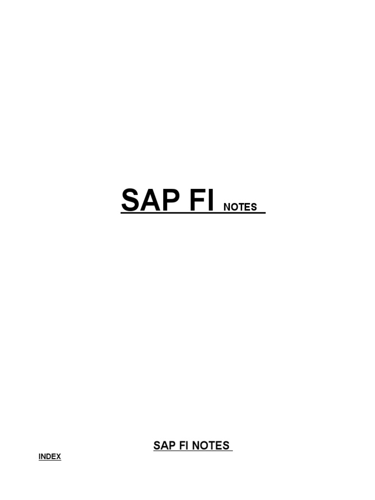 Sap Fi Notes Project | PDF