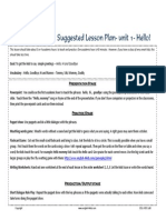 Suggested Lesson Plan-Unit 1 - Hello!