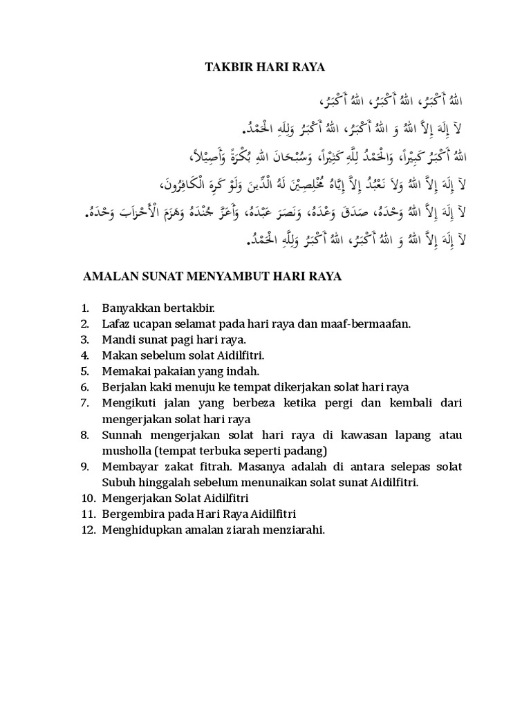 Takbir Hari Raya Pdf