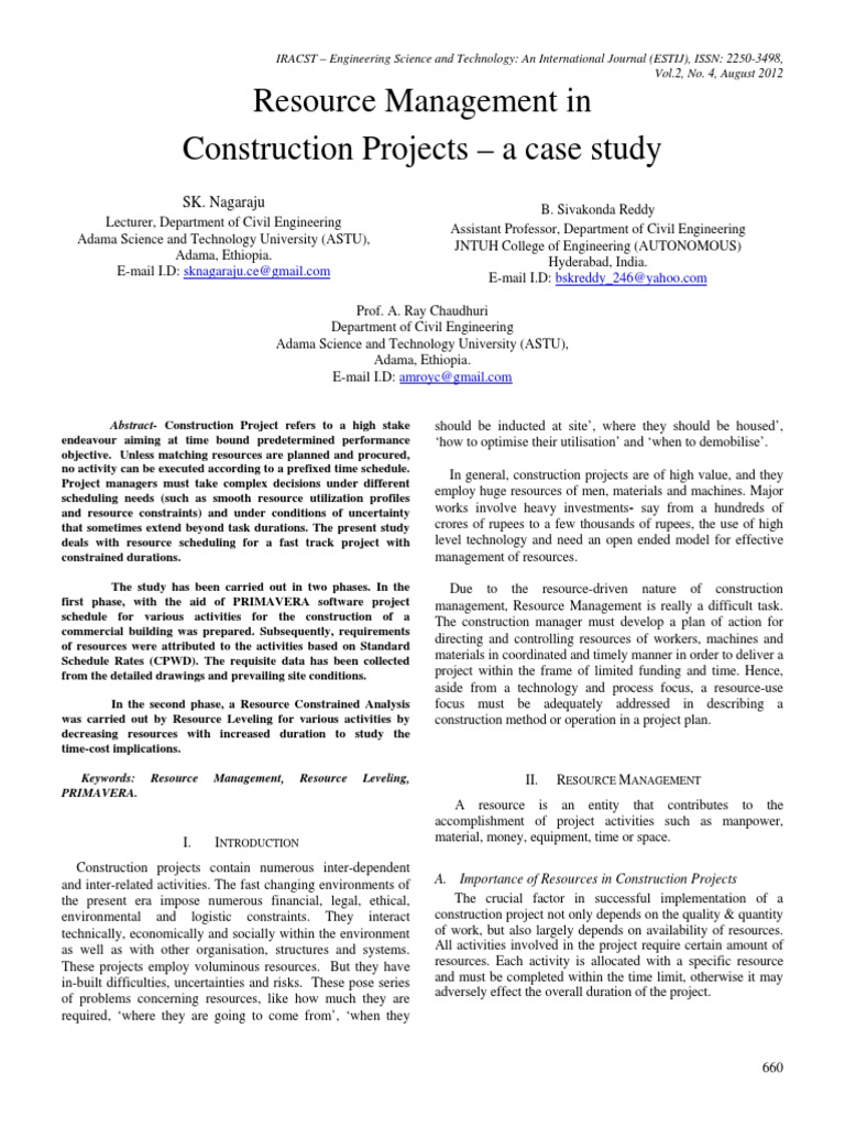 Resource Management PDF | PDF | Project Management | Engineering
