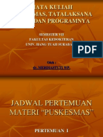 Mata Kuliah Puskesmas, Tatalaksana Kerja Dan Programnya: Semester Vii Fakultas Kedokteran Univ. Hang Tuah Surabaya