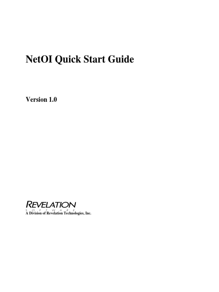 NetOI Quick Start Guide | PDF | Parameter (Computer Programming ...