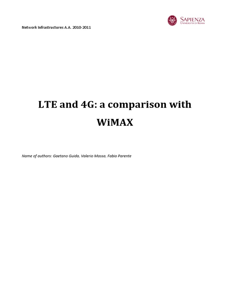 Lte Vs Wimax | PDF | Wi Max | Transmission Control Protocol