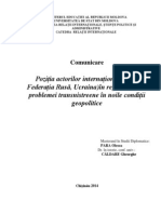 REFERAT Pozitia Actorilor Internationali SUA, FR, Ucraina in Conflict Transnistrean