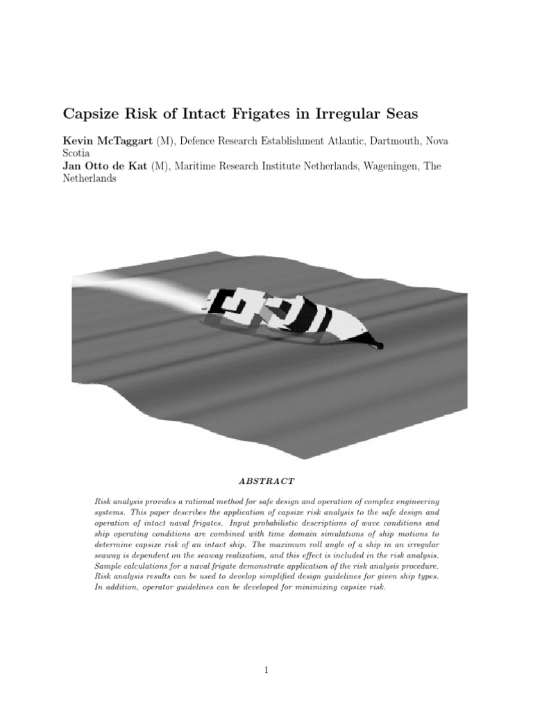 McTaggart & de Kat - SNAME 2000 - Capsize Risk | PDF | Least Squares ...