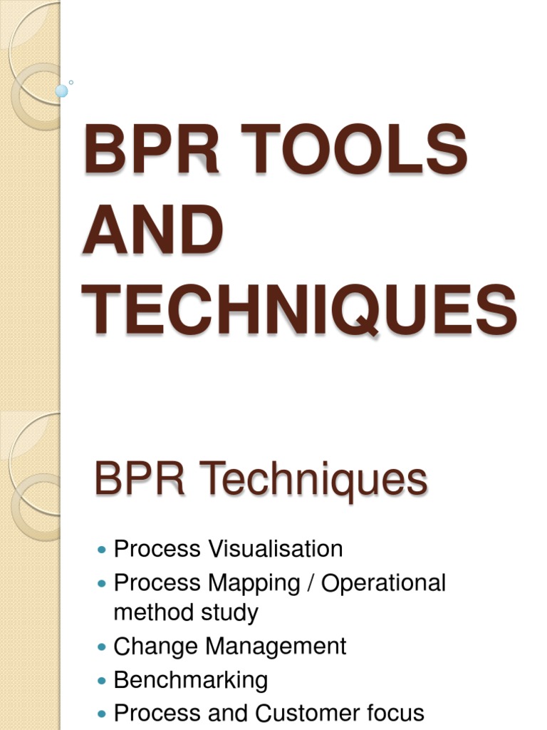 BPR Tools and Techniques Overview | PDF | Systems Engineering | Systems ...