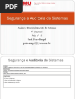 Aula 10- Segurança e Auditoria de Sistemas - PCN e Adm Crises