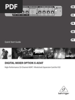 Digital Mixer Option X-Adat: Quick Start Guide