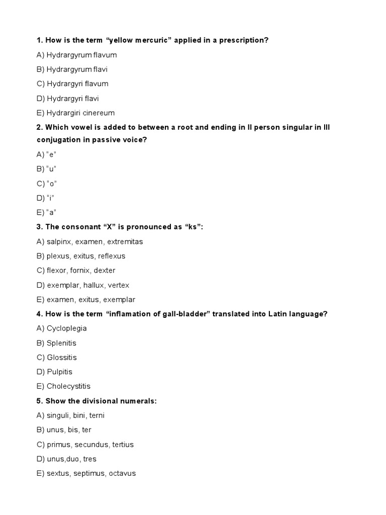 Latin Language Quiz for Students | PDF | Grammatical Number ...