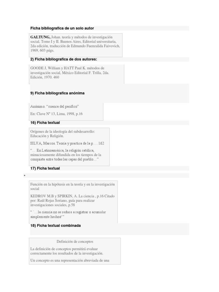 Ejemplos De Fichas Bibliograficas Ciencia Comillas