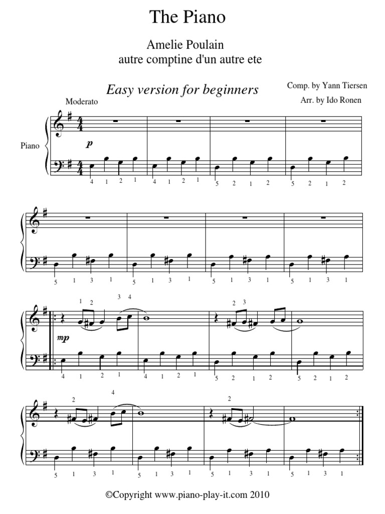 Amelie-The-piano-yann-tiersen-easy-version.pdf | Affaires | Science