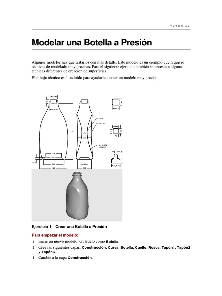 Modelado de Botella a Presión en Rhino | PDF