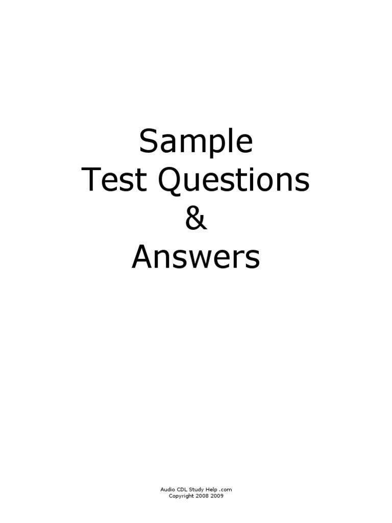 Sample Test Questions & Answers | PDF